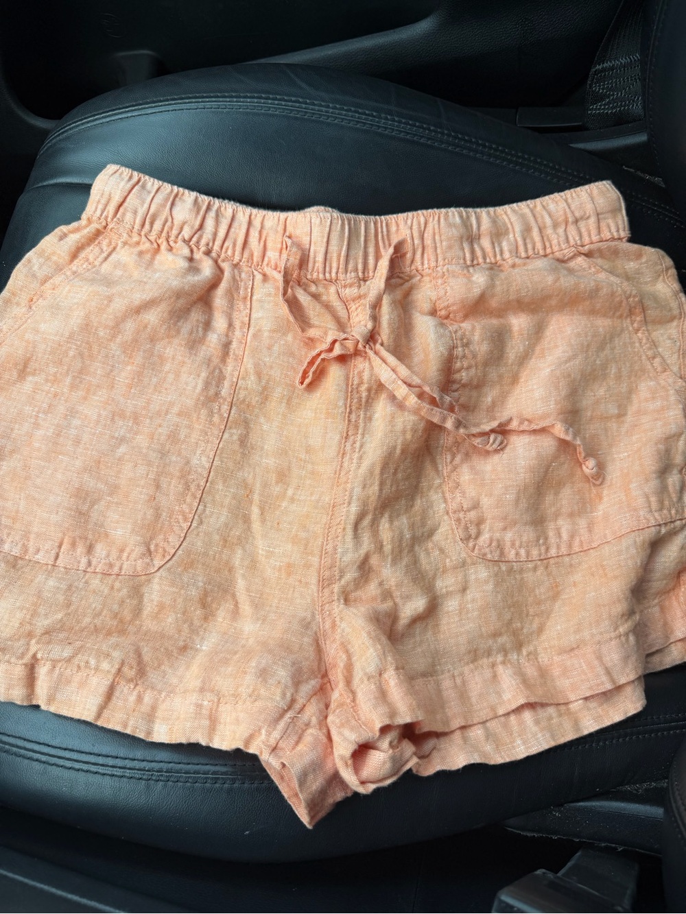 C&C California Peach High-Waist Linen-Blend Shorts
